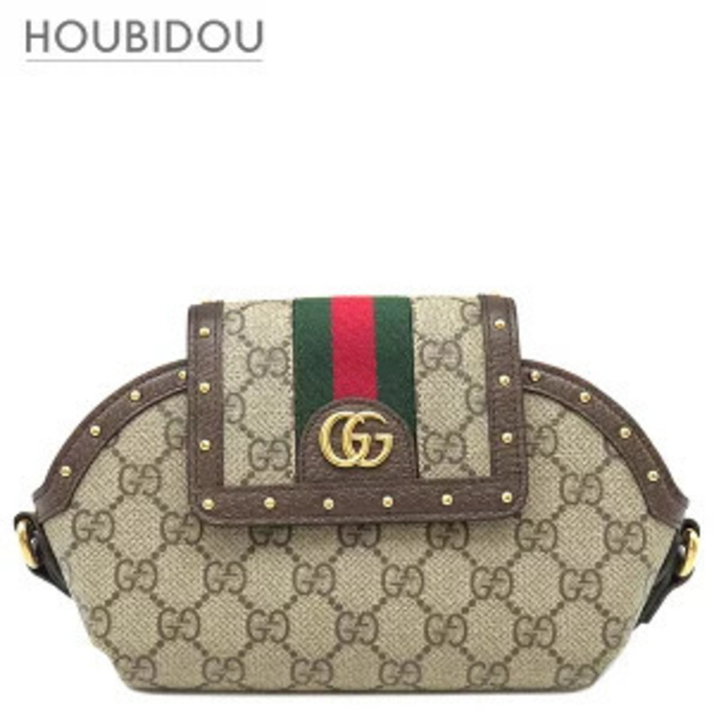Gucci Ophidia Shoulder Bag Air Pods Max Case GG Supreme Canvas Brown